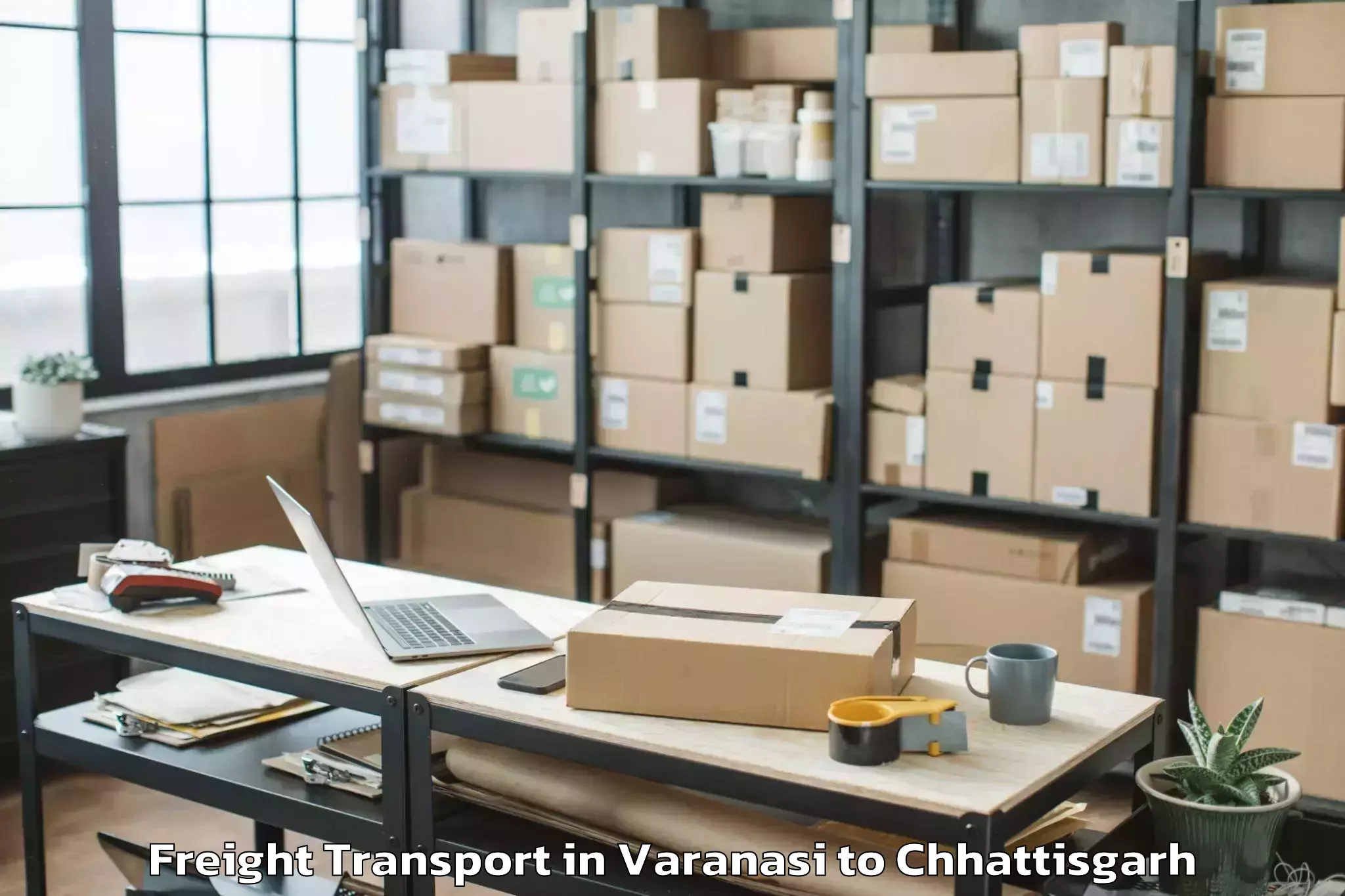 Get Varanasi to Mungeli Freight Transport